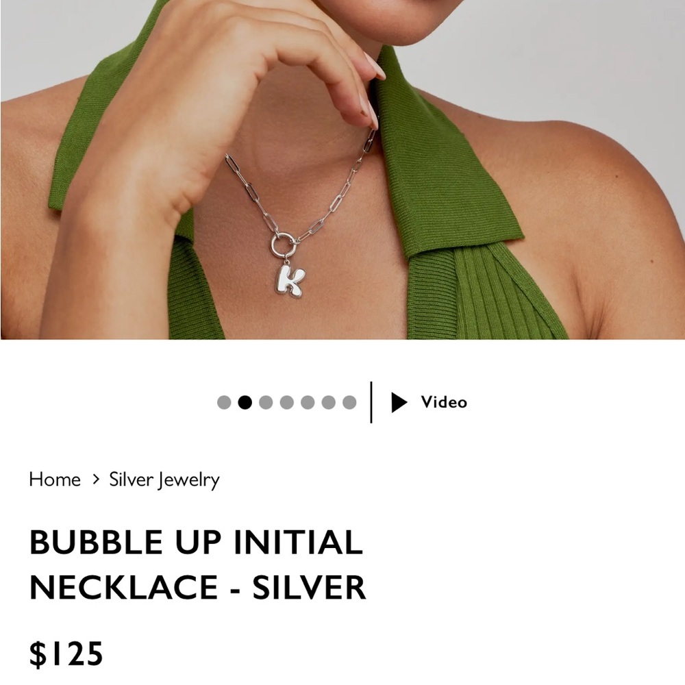 Oak and Luna bubble letter k necklace